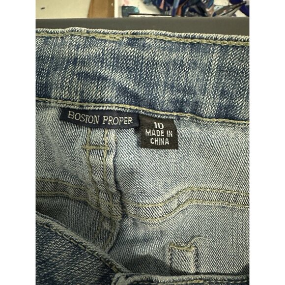 Boston Proper Women’s Black Embroidered High Rise Bootcut Denim Jeans 10 - Picture 5 of 10